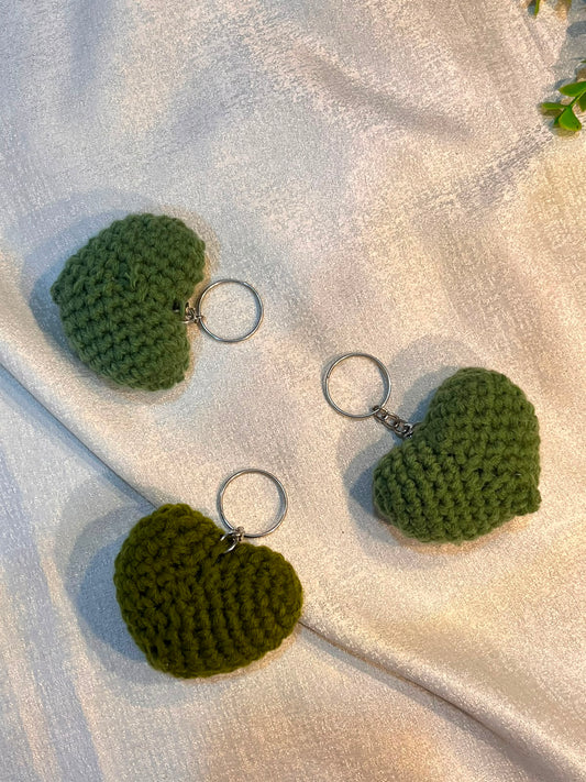 Dark Green Heart Keychain
