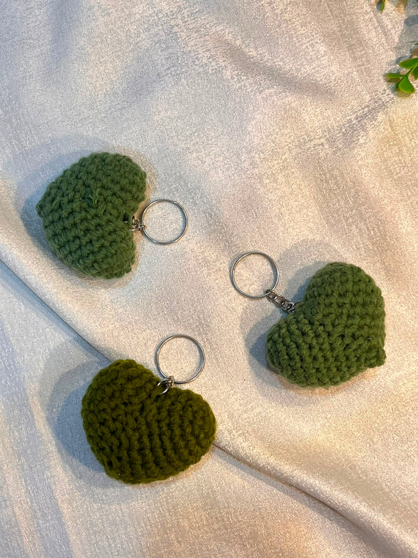 Dark Green Heart Keychain