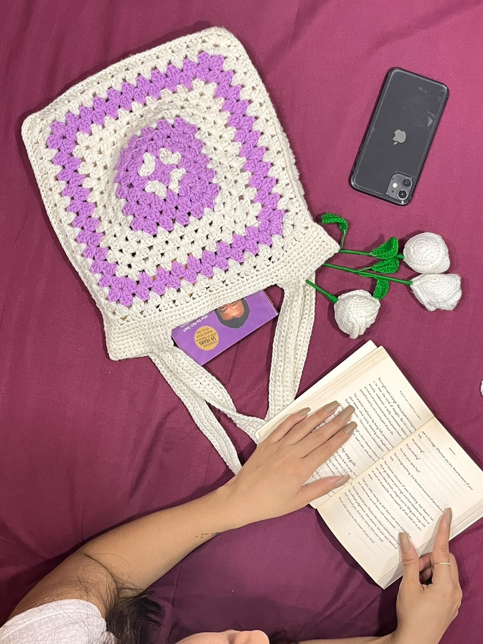Lavender Heart Tote